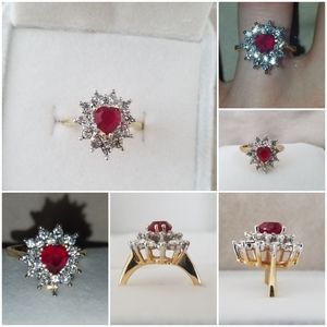Stunning Gold Ruby Birthstone Ring!!!